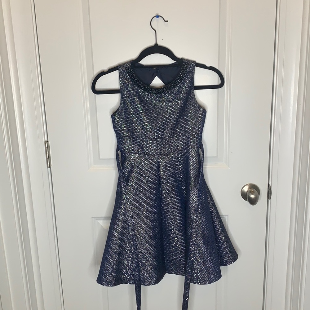 Navy blue dress with sparkly rhinestones - worn once!